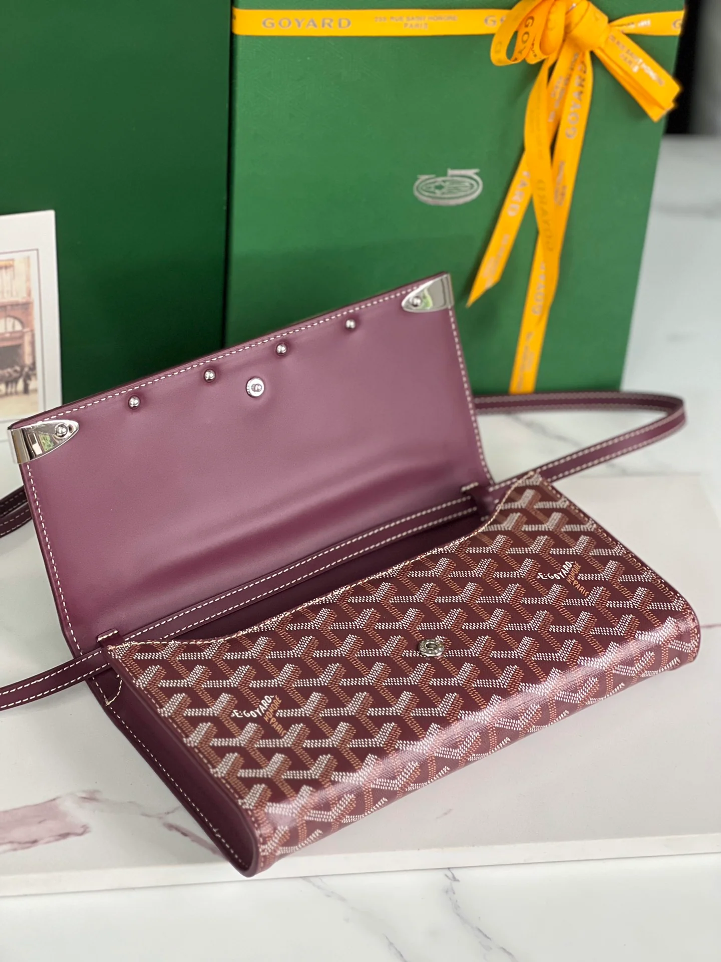 Клатч Goyard Monte Carlo, маленький, бордовый, 1 шт.