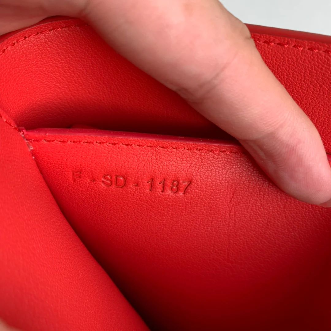 Celine Tri-fold Fold-in-the-Middle - Watermelon Red and Light Blue