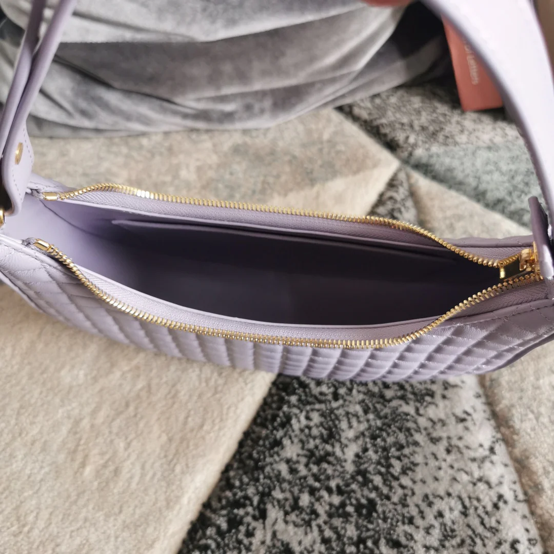 Сумка через плечо Celine Ava - из овечьей кожи в клетку - сиренево-фиолетовая