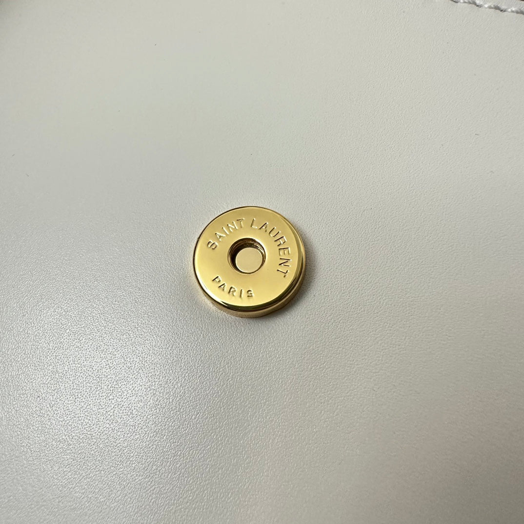 Сумка-седло YSL-Kaia-Off-White