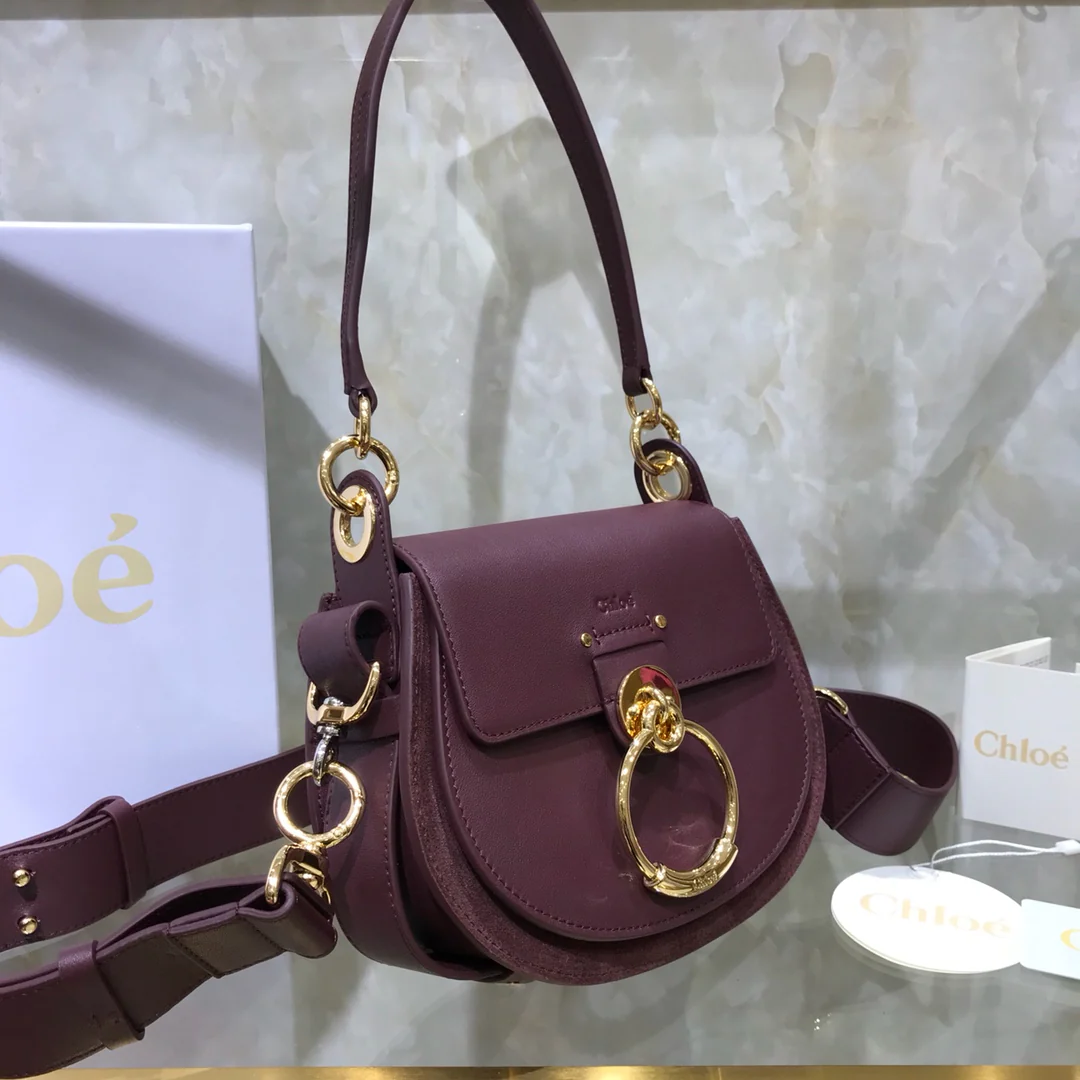 Сумка Chloe Tess через плечо - бордовая