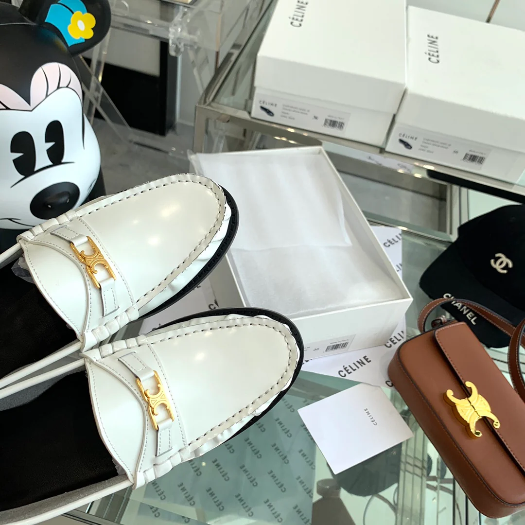 Обувь Celine - Celine - балетки - лоферы - белые