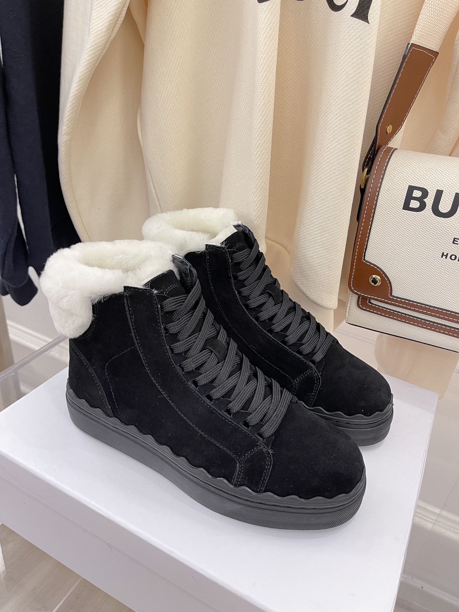 Туфли Chloe - Chloe - ботильоны на меховой подкладке - серые и черные