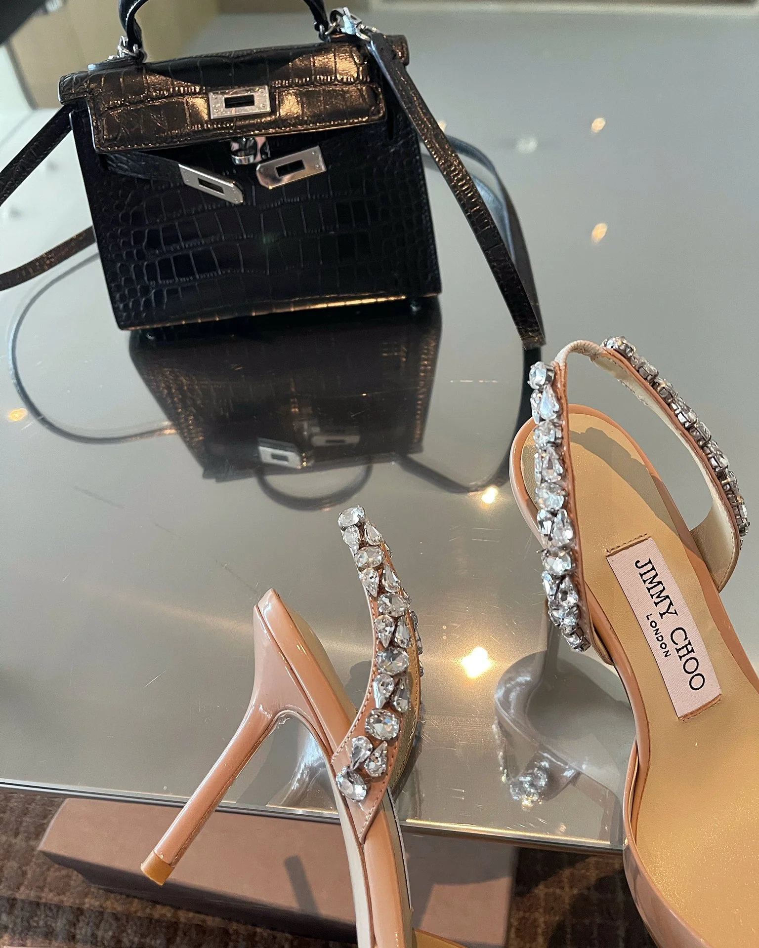 Jimmy 2022 Ранняя весна - Туфли на высоком каблуке ручной работы со стразами