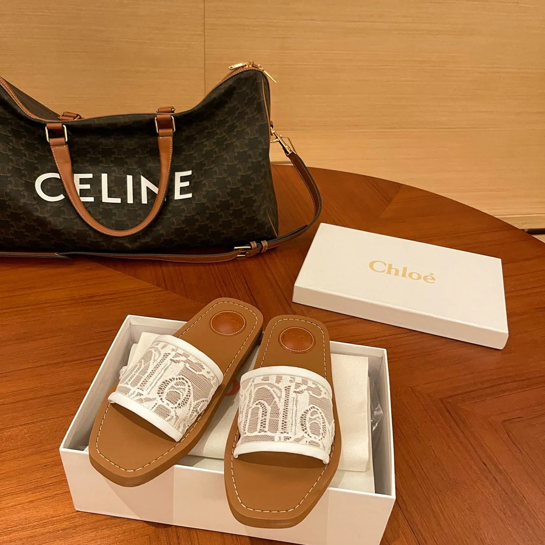 Туфли Chloe - Chloe - вышитые - тапочки - белые