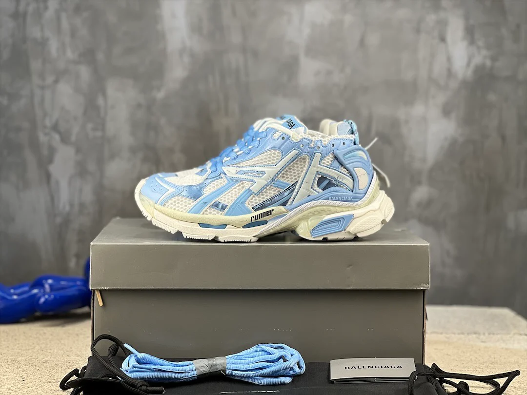 Кроссовки Balenciaga Runner - унисекс - бело-синие