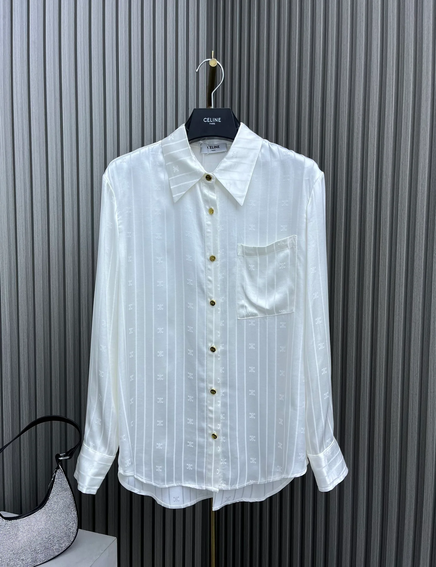 Рубашка из жаккардового атласа Celine-2403