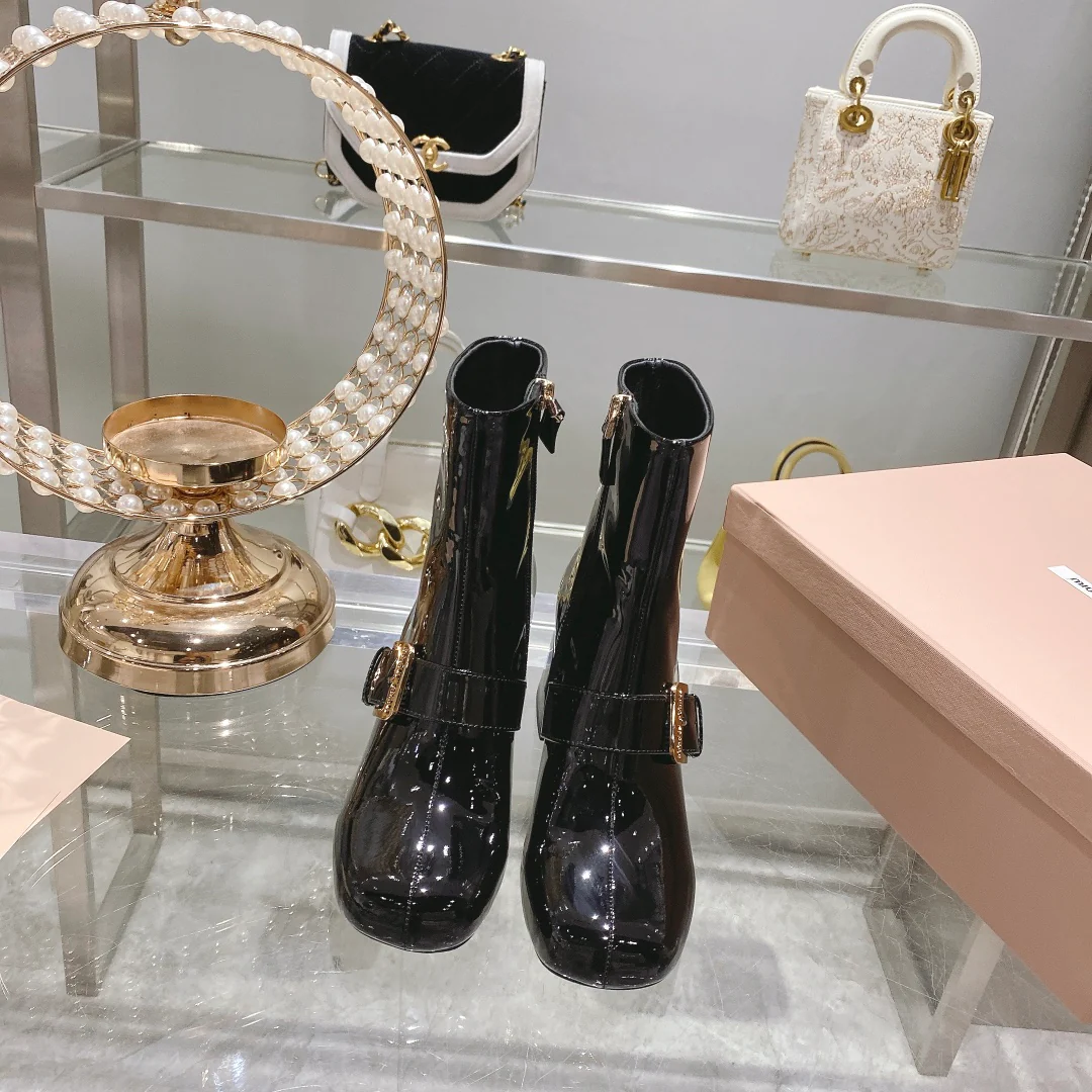 Miu Miu - Ботильоны 22s с застежкой-молнией и металлической пряжкой - 2