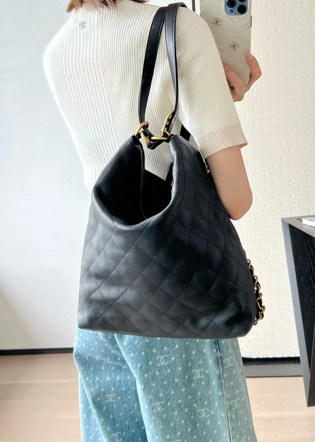 Рюкзак Chanel весна/лето (большой, черный)