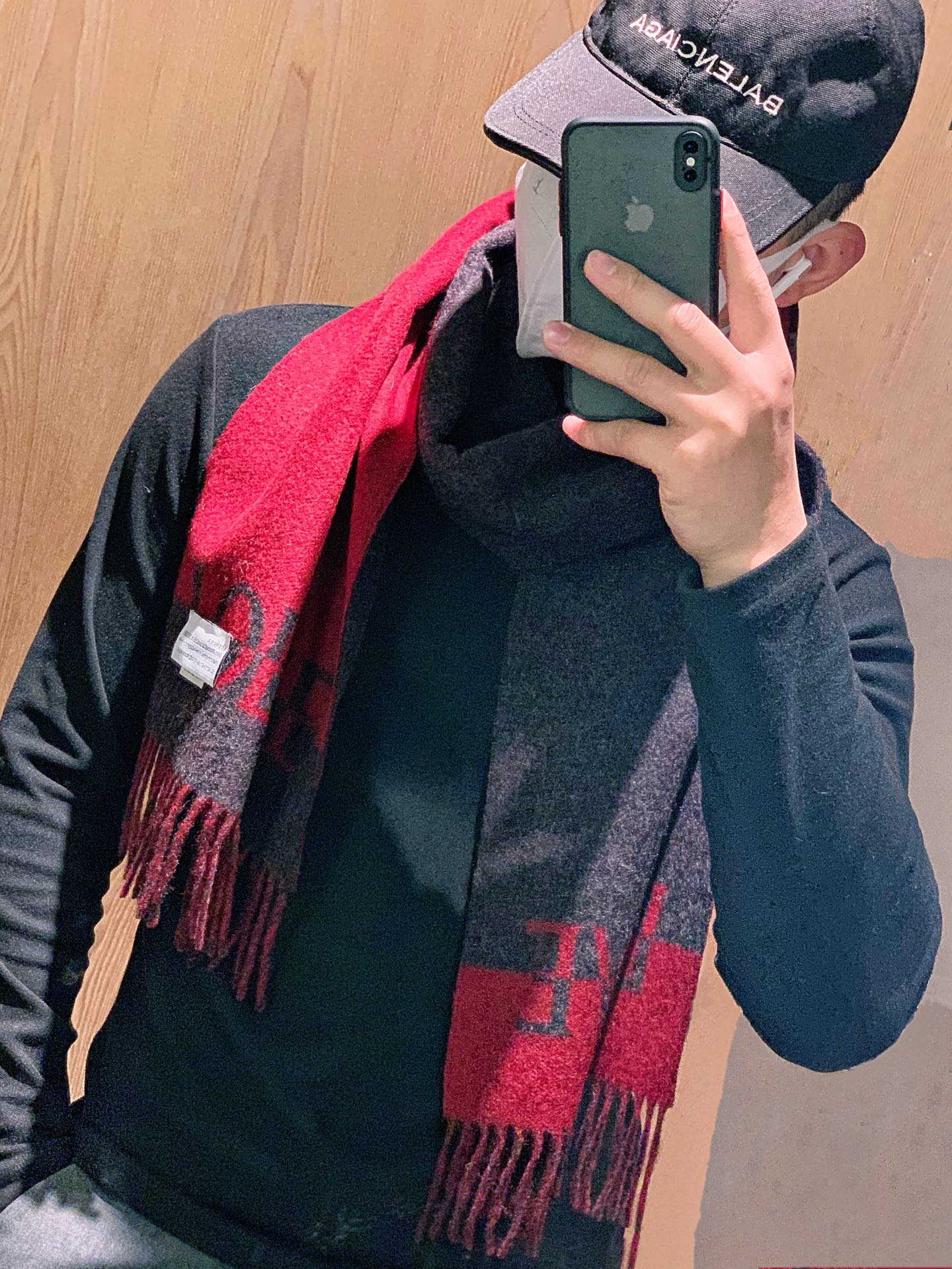 Шарф Lolwei с цветными блоками и кисточками - 90 г - Австралийская шерсть - 10 г - Кашемир - Серый