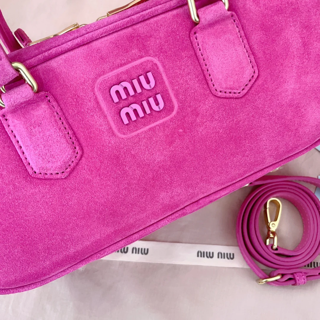 Сумка для боулинга Miu Miu-5bb148, большая, розовая.