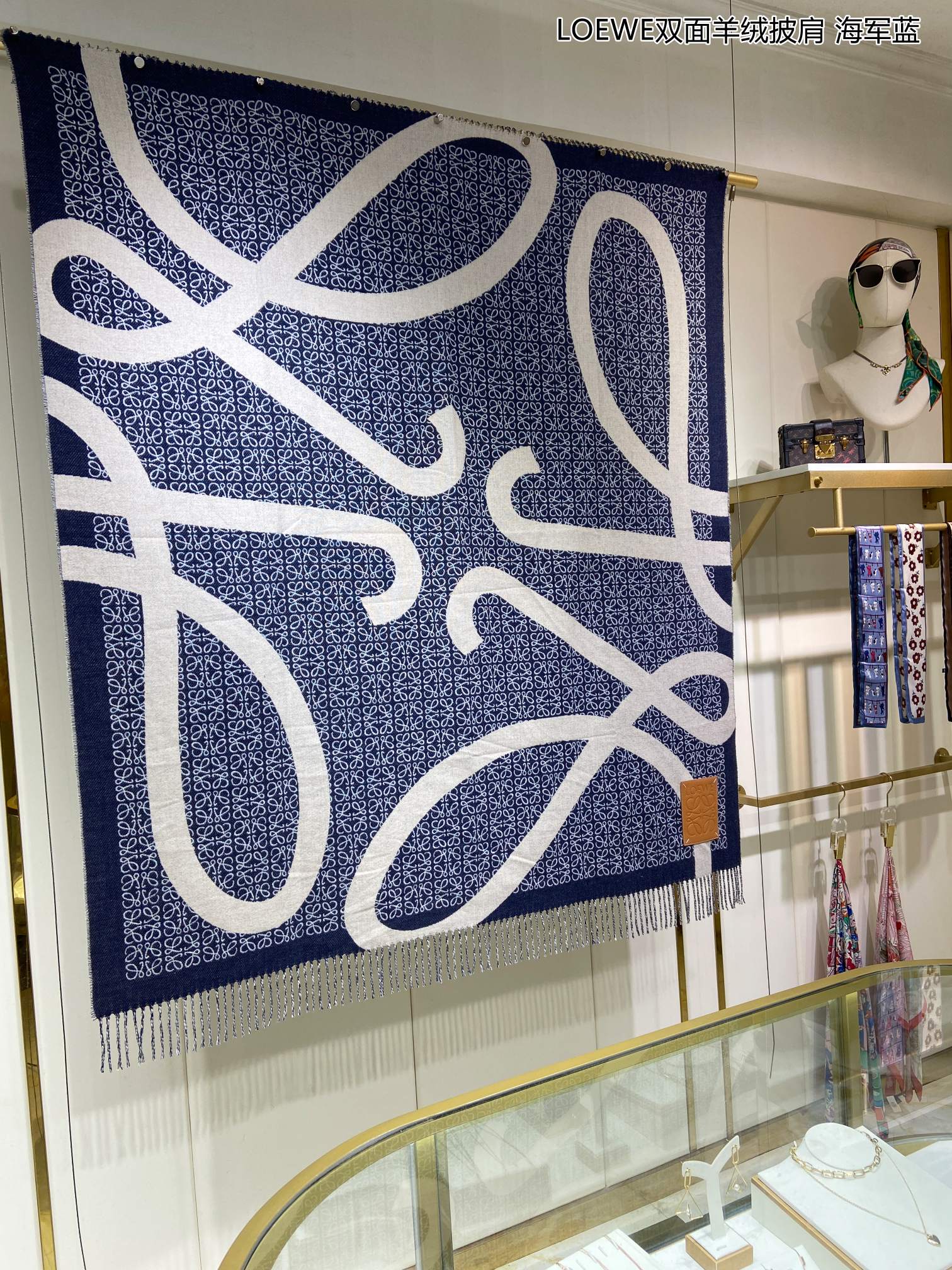 Двусторонняя кашемировая шаль Lolwei - 140 см - 100 см - Кашемир - 1 шт.