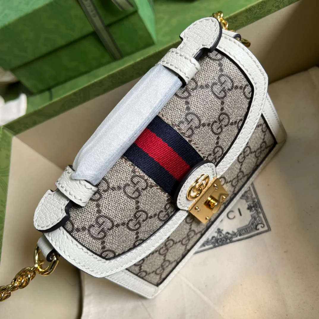 Мини-сумочка Gucci Ophidia/сумка через плечо - 17,5x13x6 см - белая