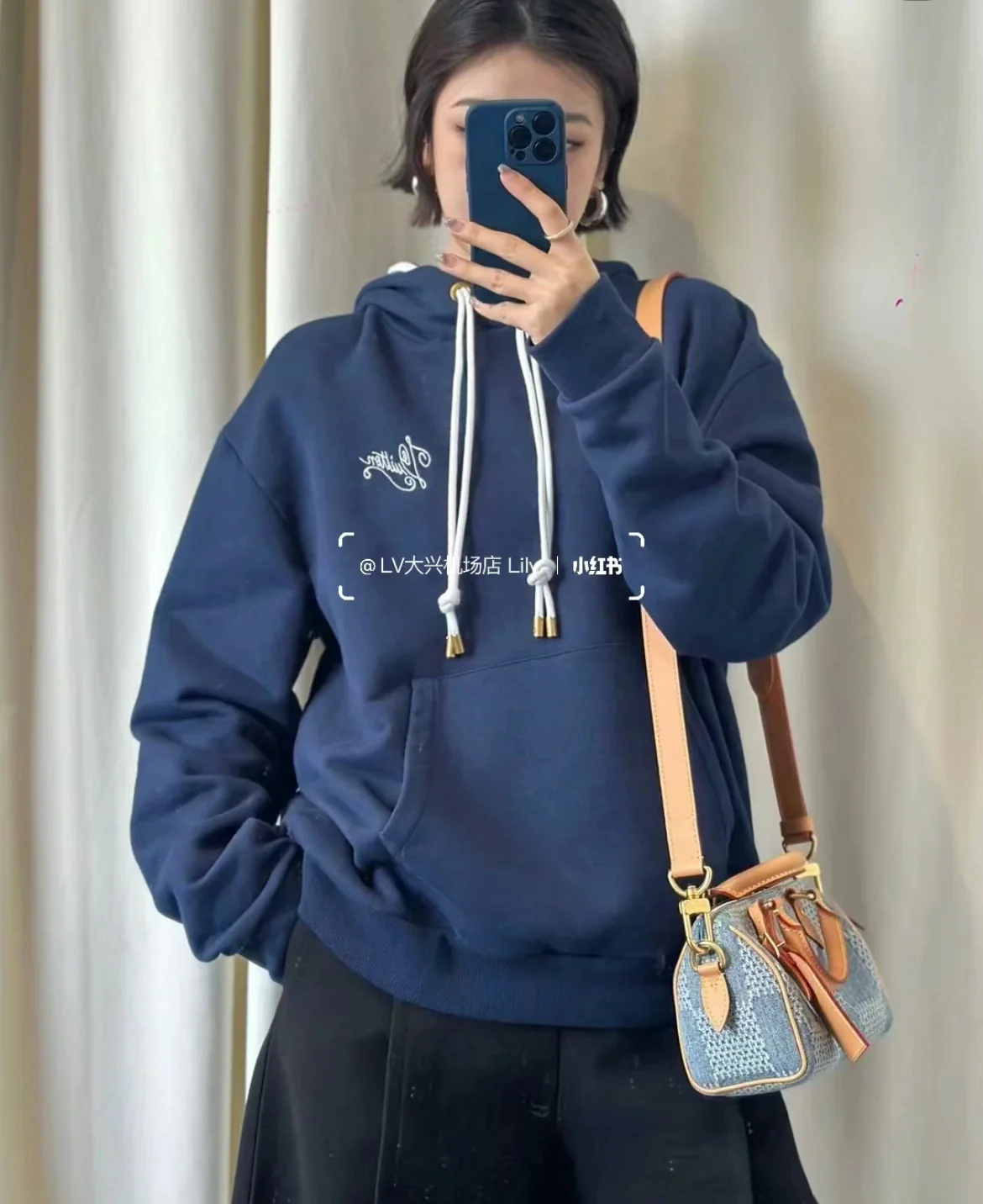 m40682-LV-nano-speedy handbag-denim blue