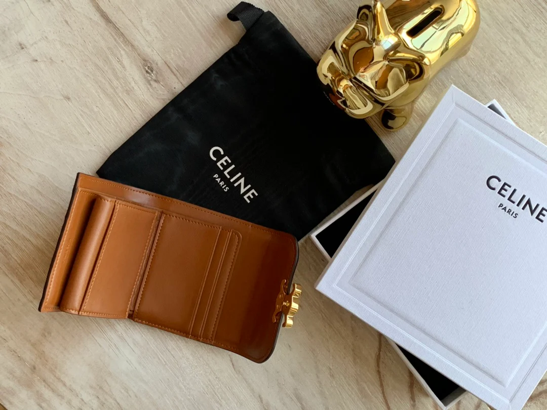 Кошелек Celine Small Flap Wallet - ткань и коровья кожа - 2 шт.