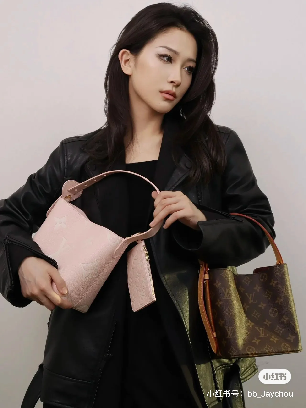 Сумка-ведро LV All-in-Bag из канваса с металлическими деталями - розовая