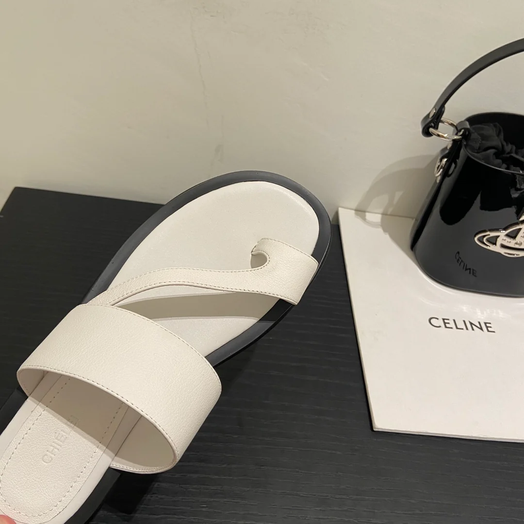 Тапочки Celine на платформе из овечьей кожи - 1