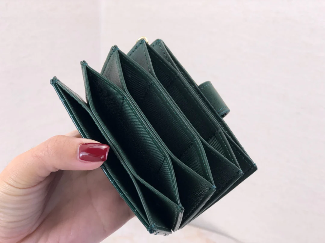 Dior 风琴卡包-墨绿色