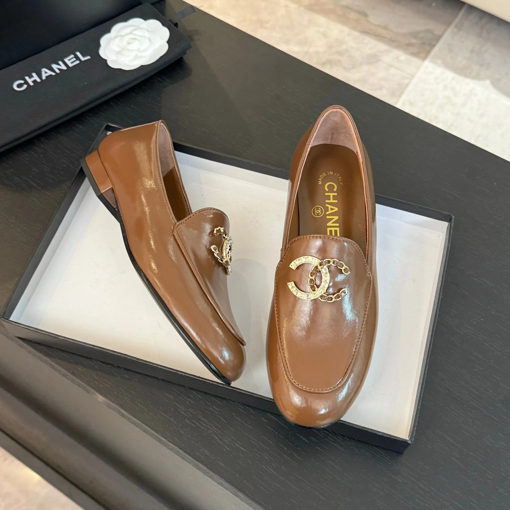 Ретро-туфли Chanel 2024 - Кофейно-коричневые