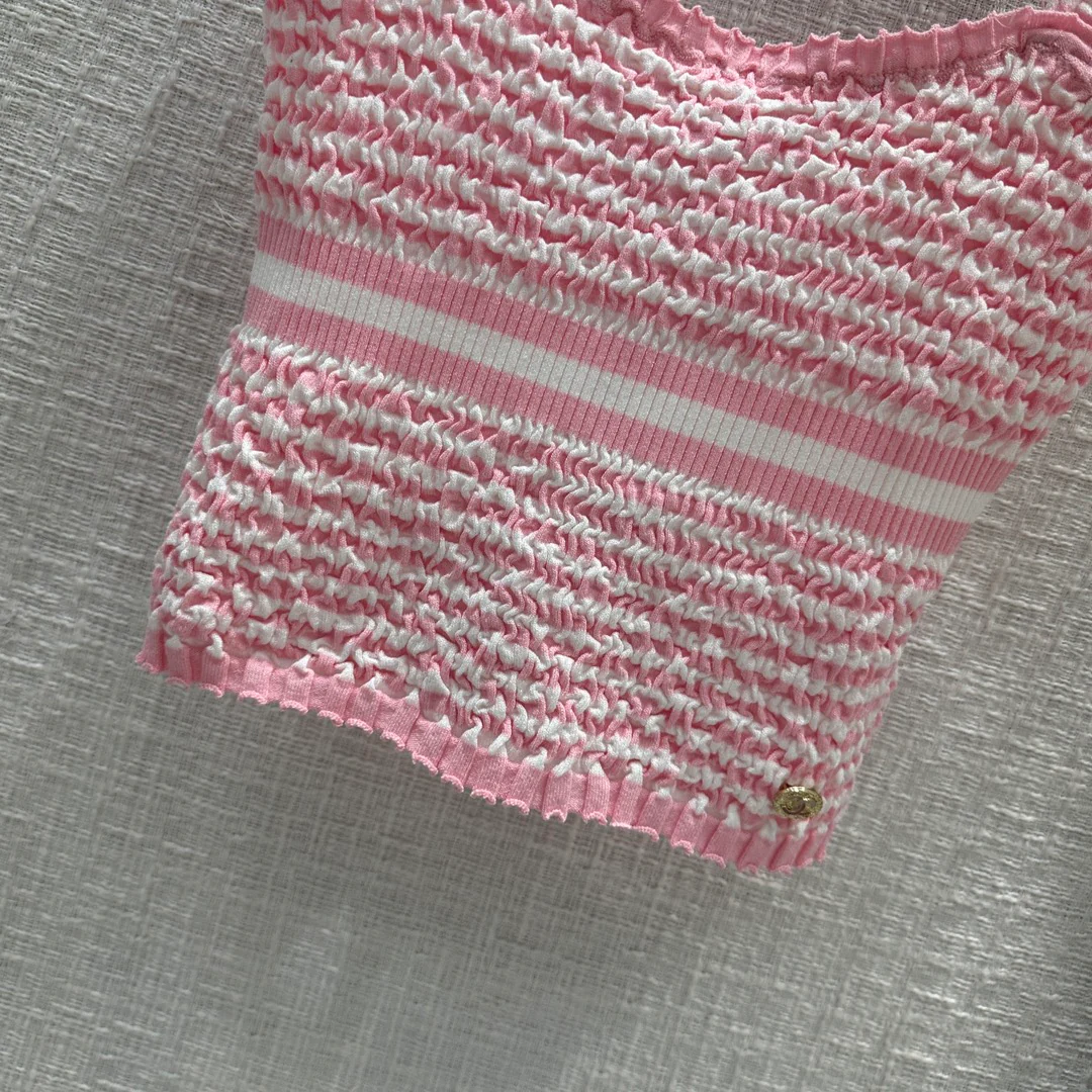 Вязаная майка в полоску Chanel 2403