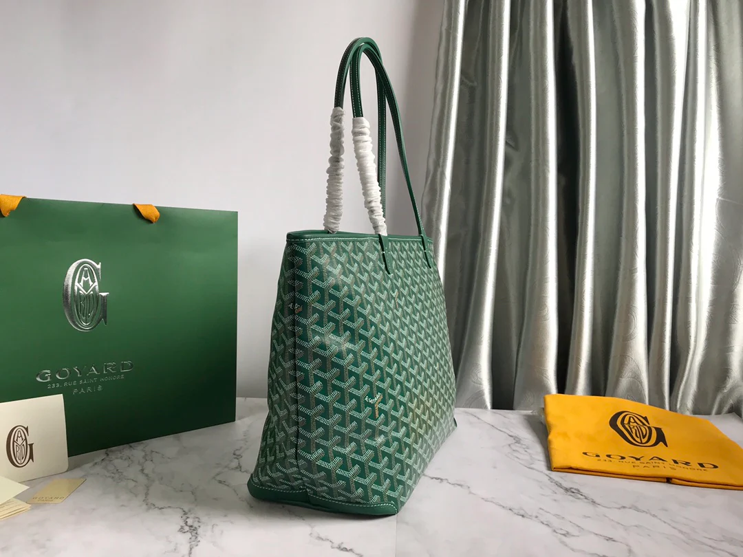 Большая сумка-тоут Goyard на молнии - зеленая