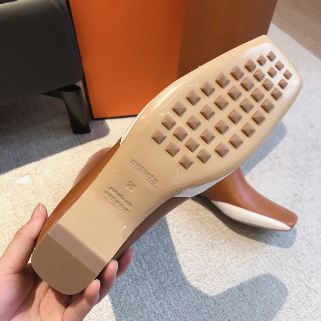 Новинка 2023 года от Hermes - Сапоги из телячьей кожи - Кофейно-коричневый