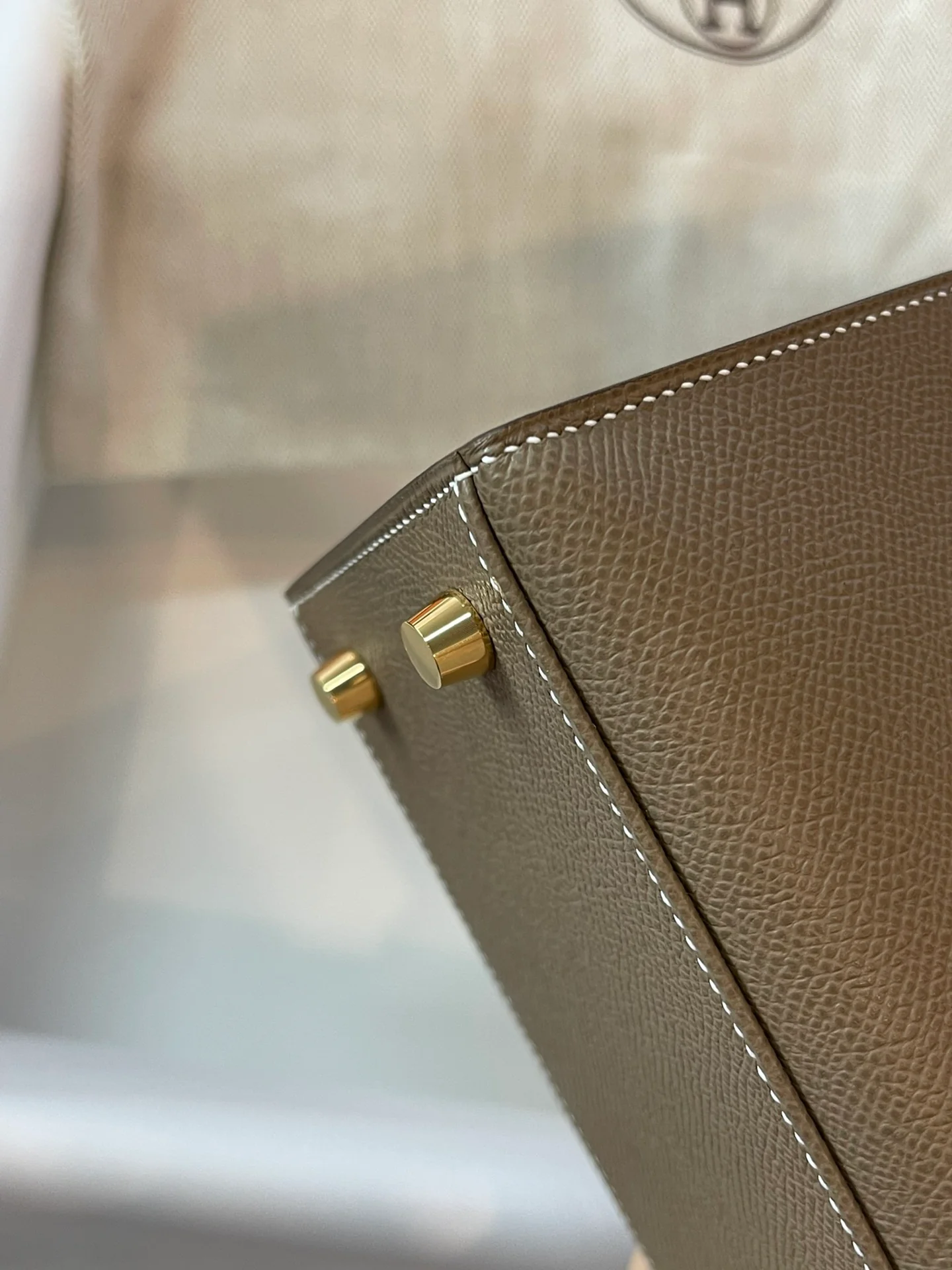 Hermes Kelly 25 Epsom 18 Elephant Grey Gold Buckle
