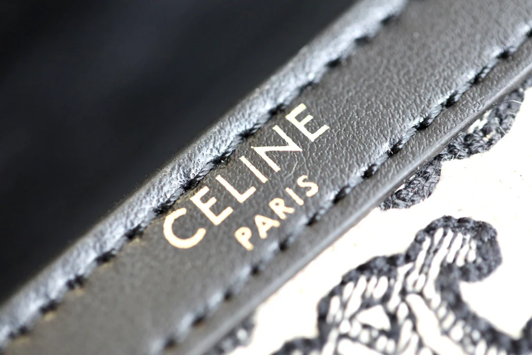 Маленький тканевый кошелек CCELINE Triomphe с вышивкой - черный