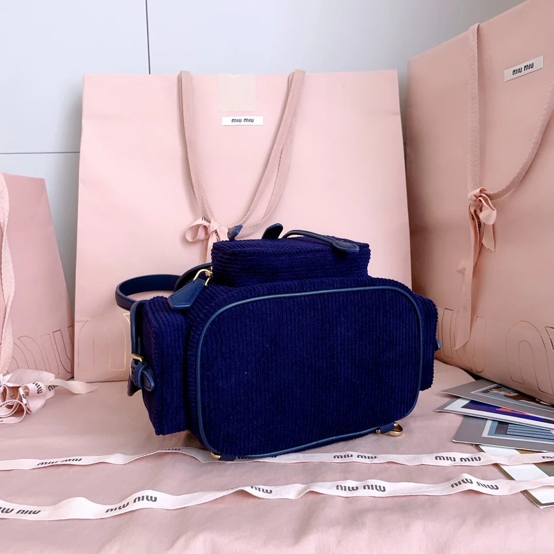 Рюкзак Miu Miu-5bz043 из вельвета - синий