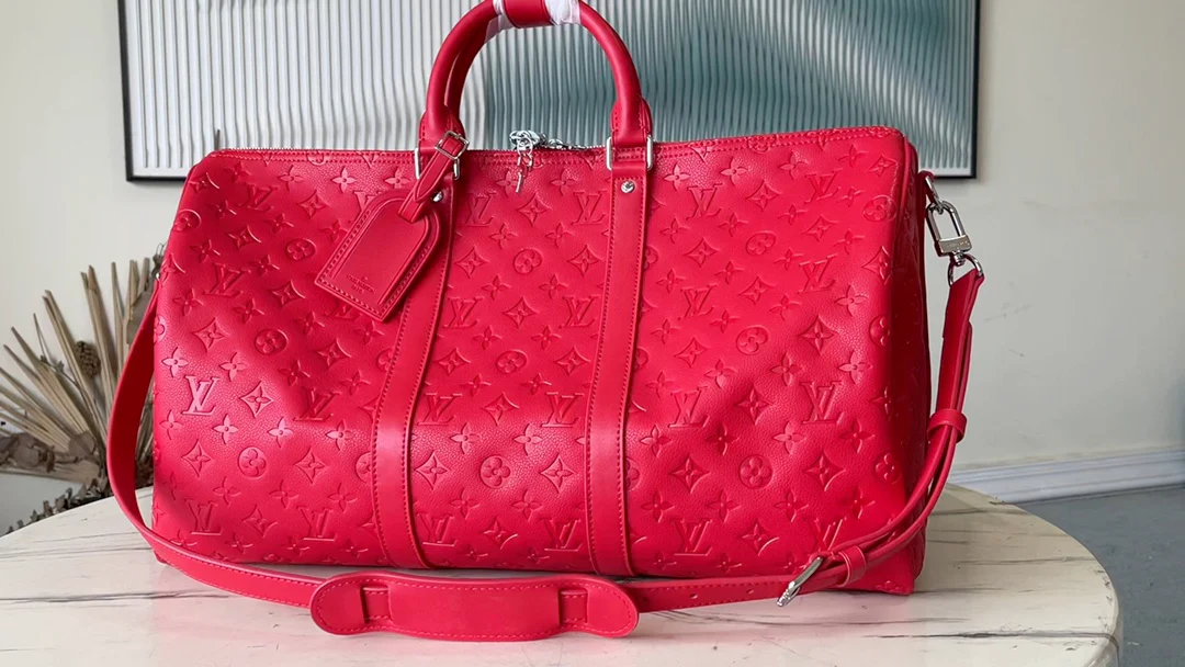 m23750-LV-keepall-bandouliere-travel bag-red