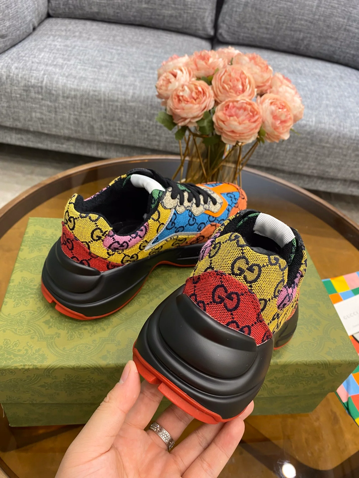 Массивные кроссовки Gucci - унисекс - 20