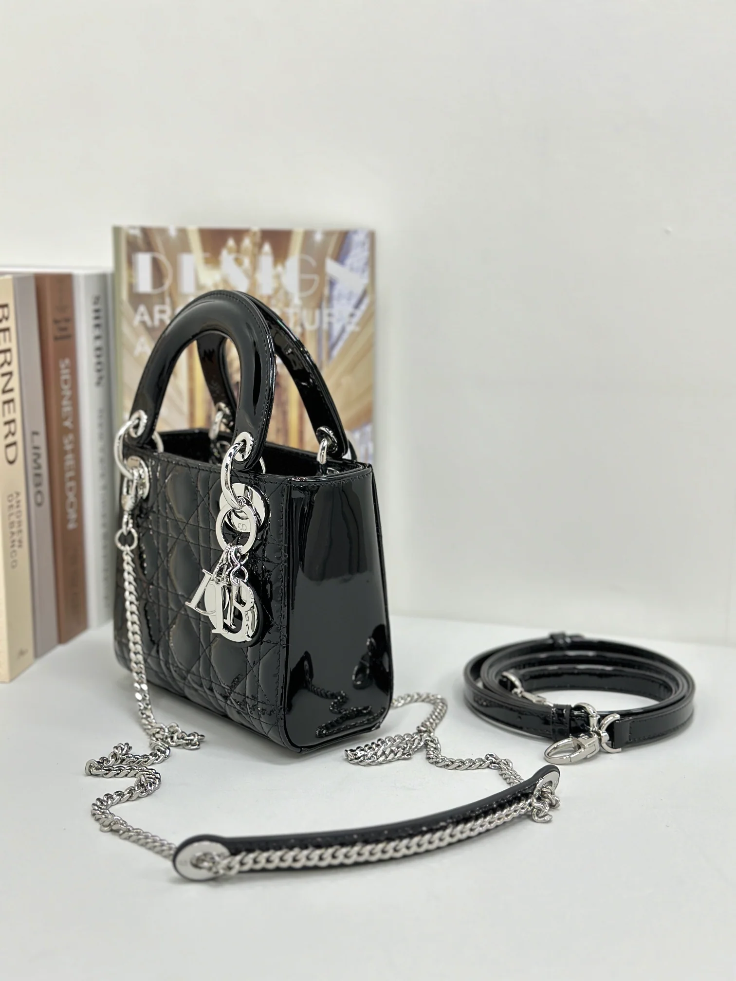 Dior Lady Series Mini Patent Black 1