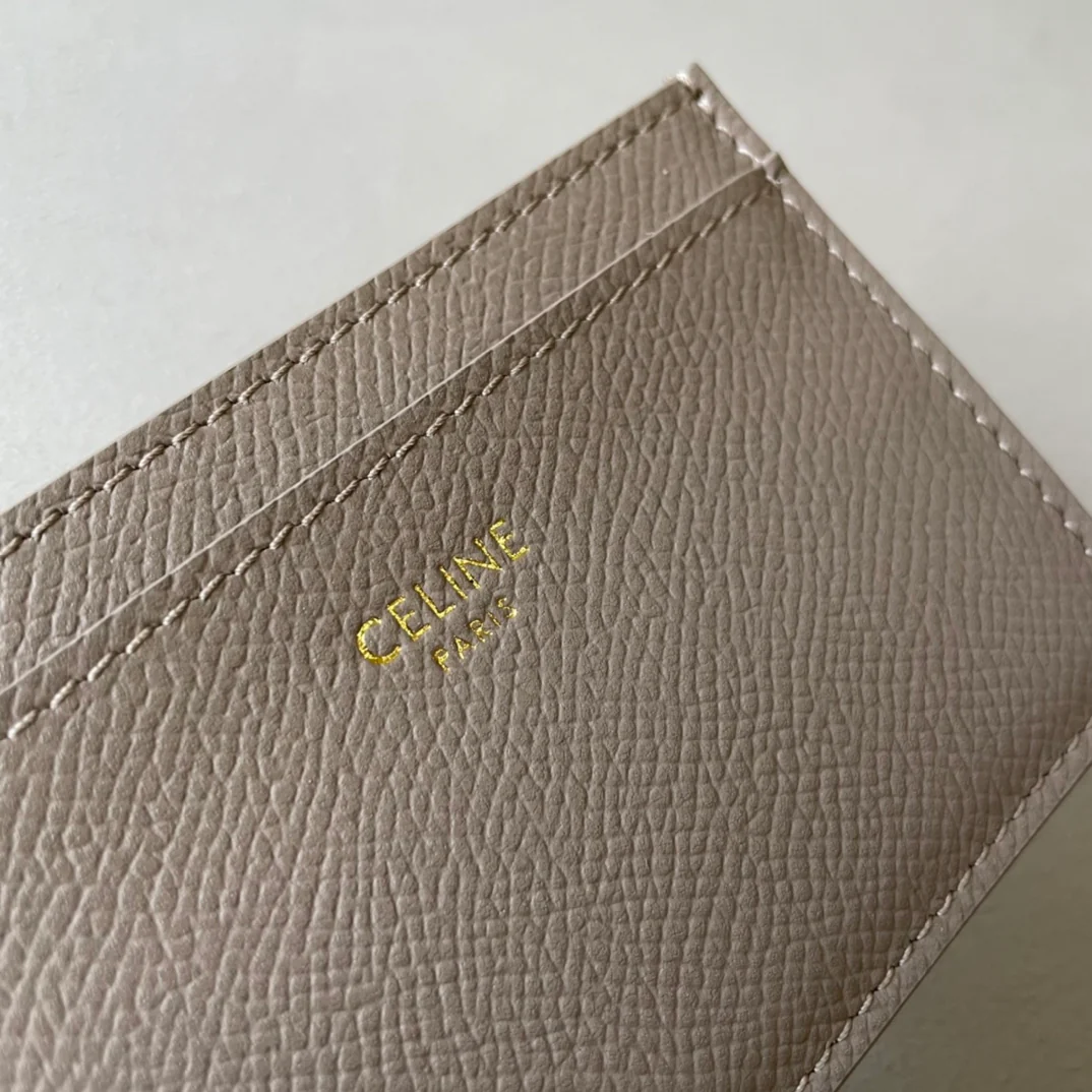 Небольшой держатель для карт Celine - зернистая телячья кожа - серо-коричневый