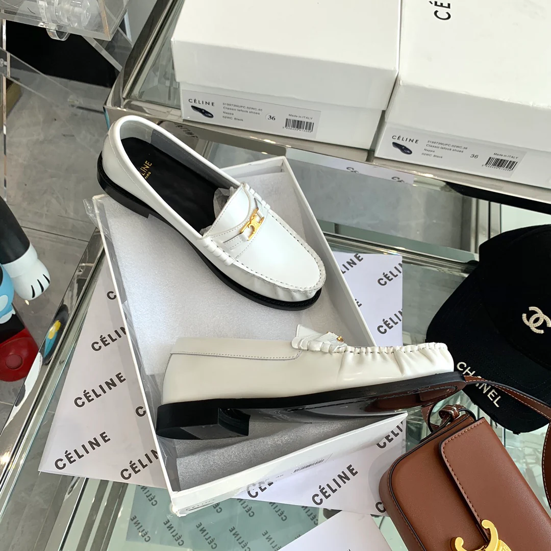 Обувь Celine - Celine - балетки - лоферы - белые