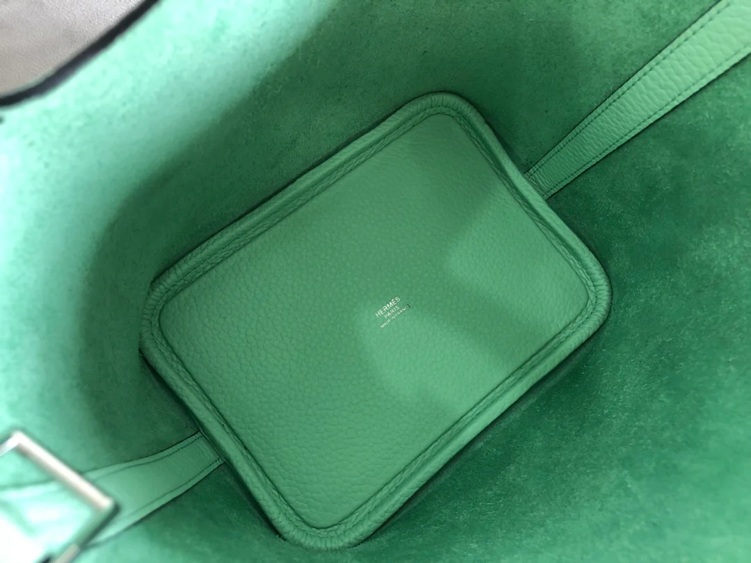 пряжка Hermes-пикотин-18-TC-мороженое зелено-серебряная