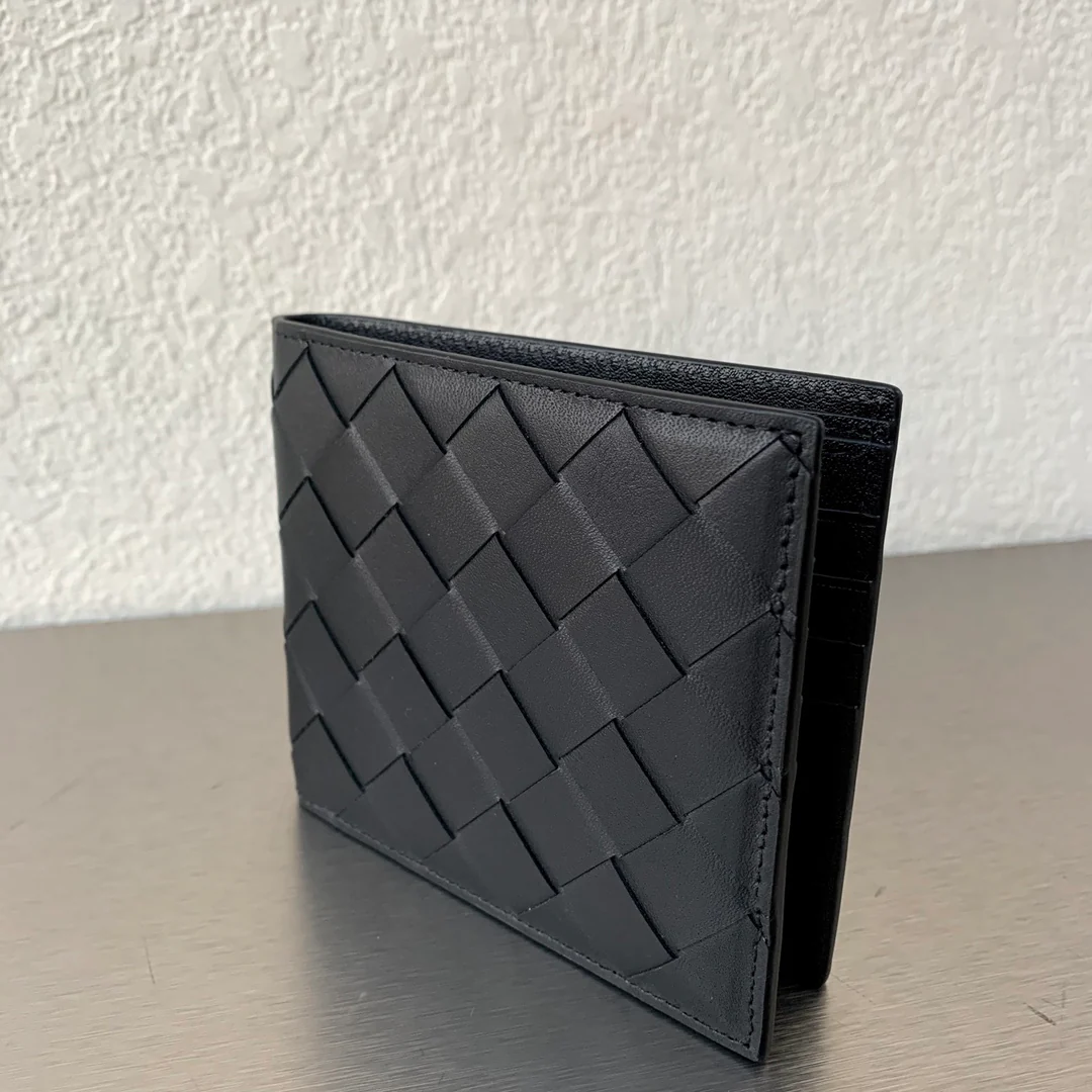 BV-大编织格子 短夹 羊皮 12×12cm