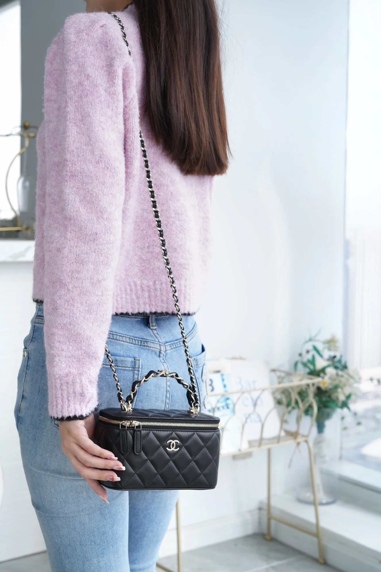 Chanel - Длинная сумка-коробка - Черная