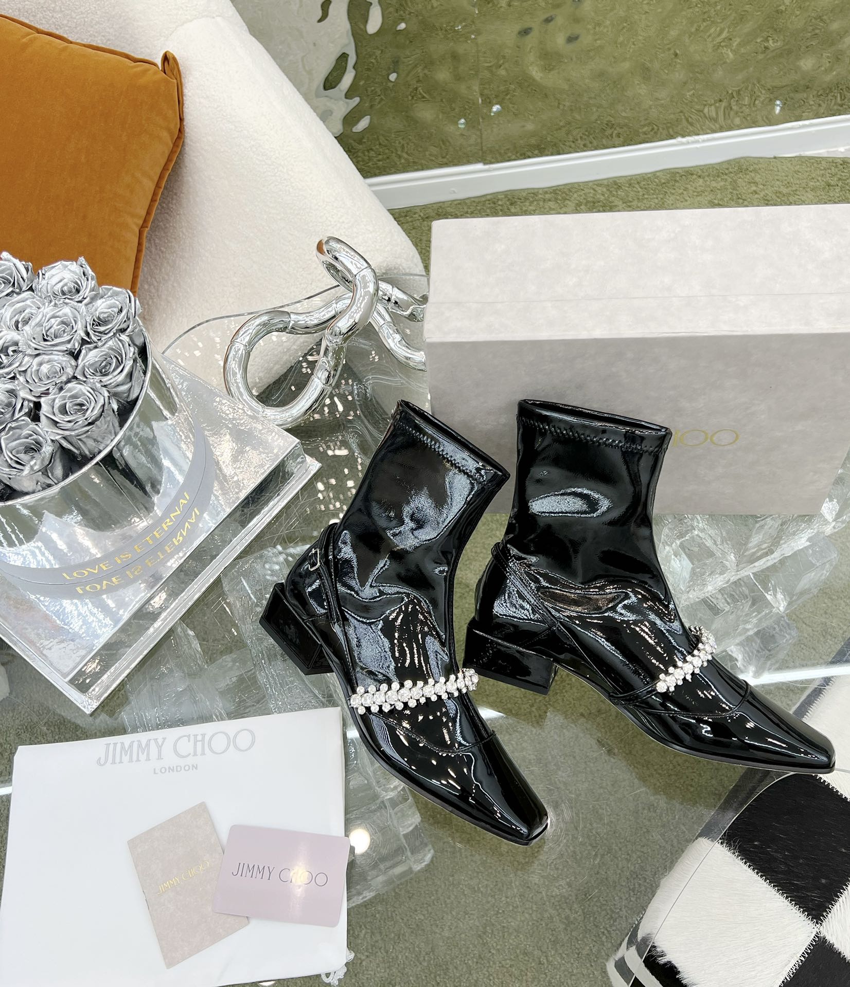 Jimmy - Новинка сезона весна/лето 2022 - Ботильоны на резинке со стразами - 3