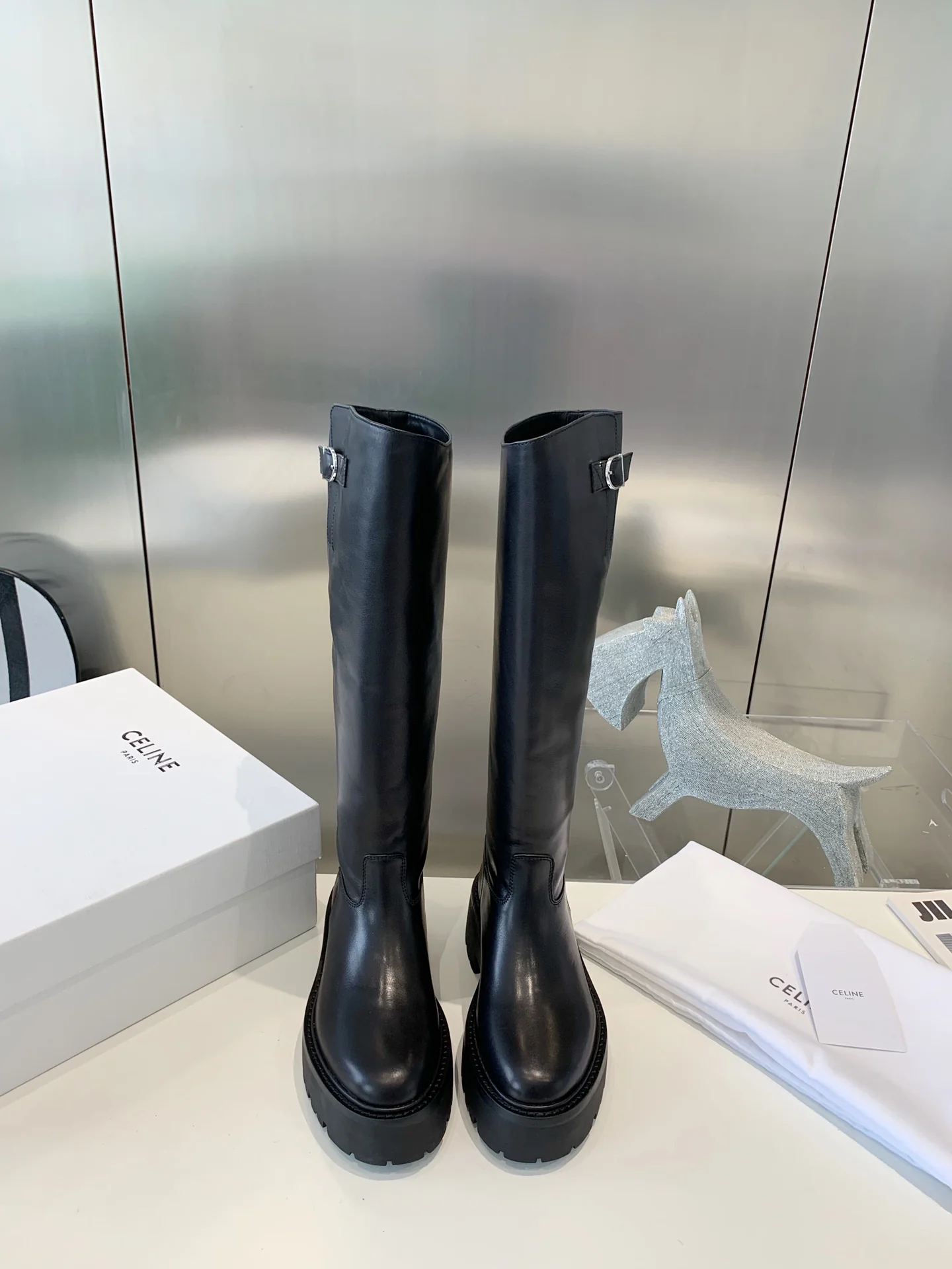 Новые высокие сапоги-челси Celine 2022 года с пряжками - размеры 35-39-40 (изготовлены на заказ)