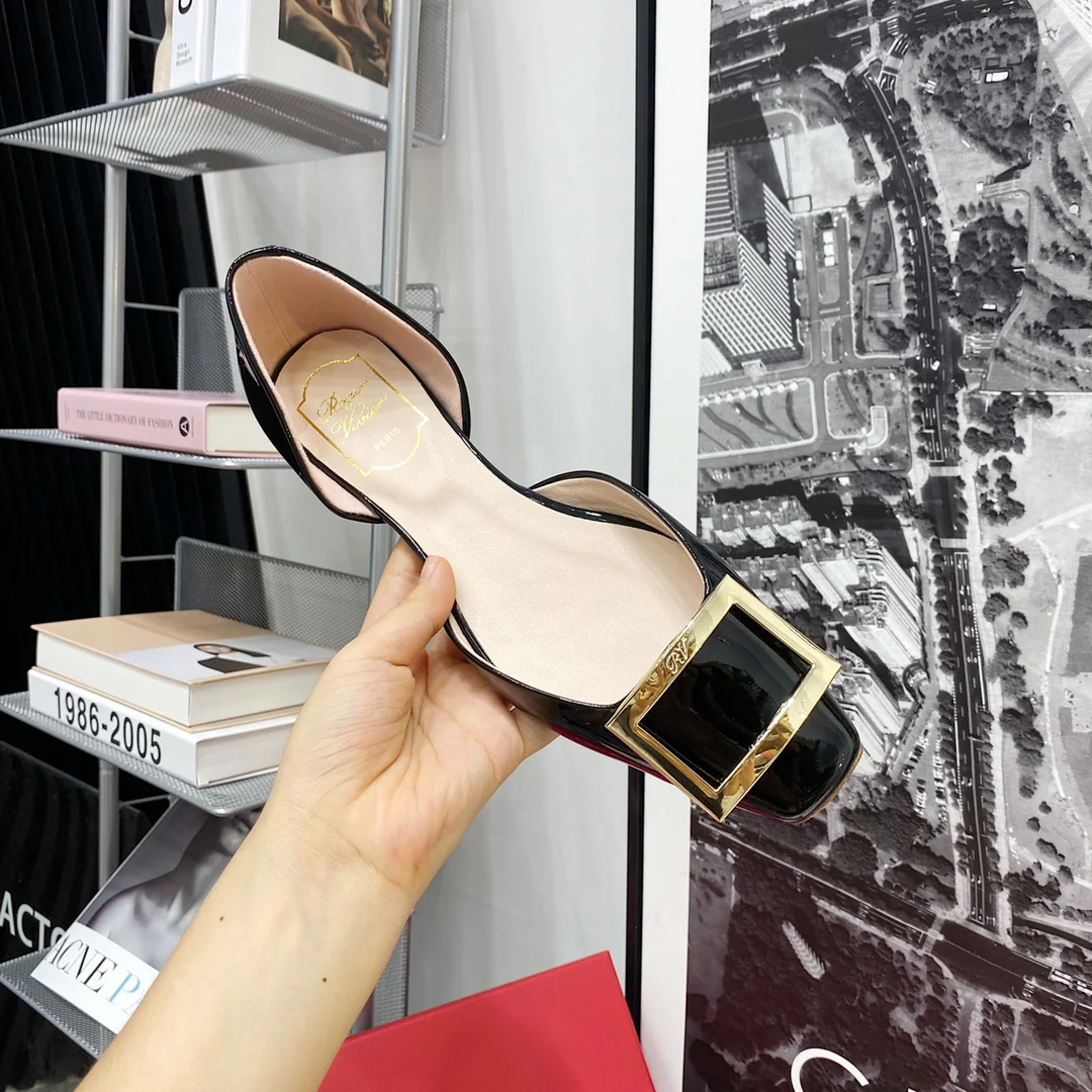 RV-Flat Bottom Hollow Square Toe-Black