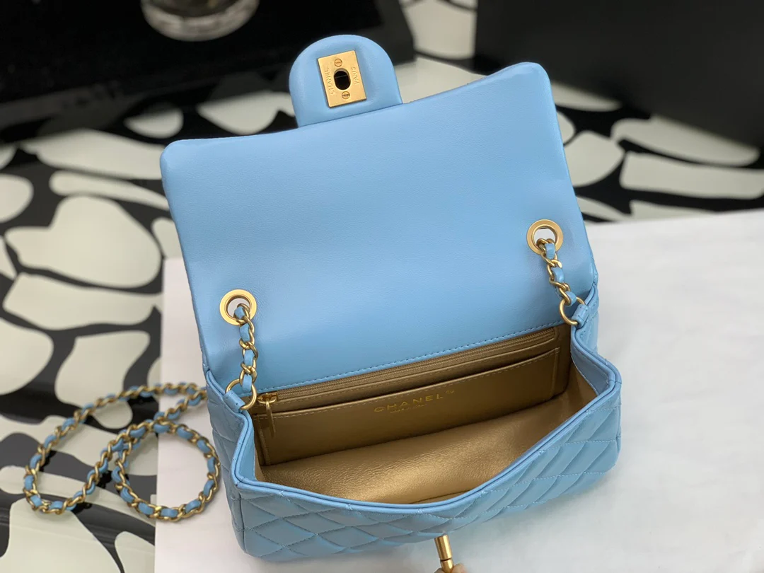 Chanel 2022 Walnut Gold Ball Square Fat Bread