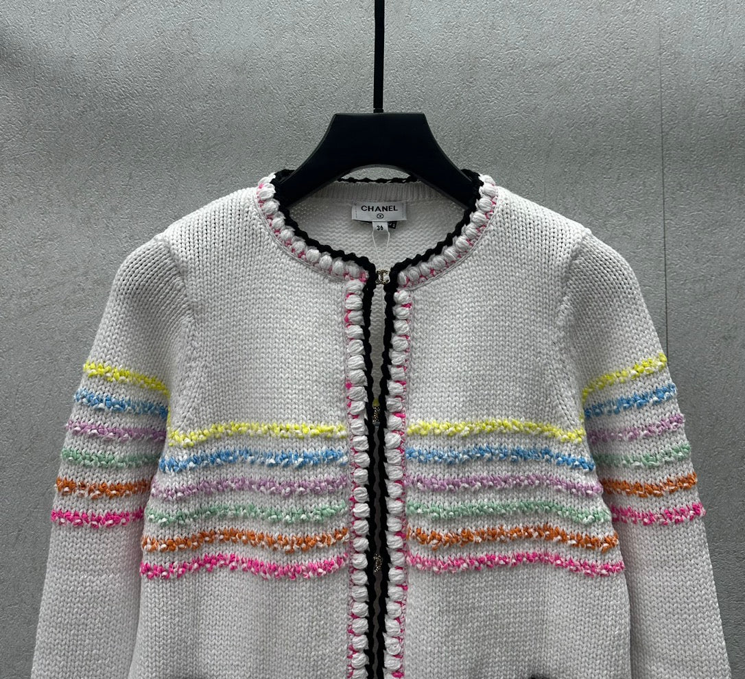 Chanel - 2404 - 24 Новинка ранней весны: полосатый вязаный кардиган