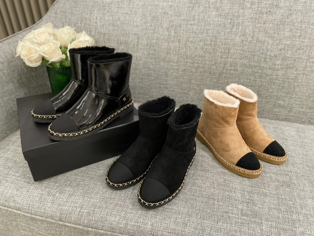 Chanel - Шерстяные зимние сапоги