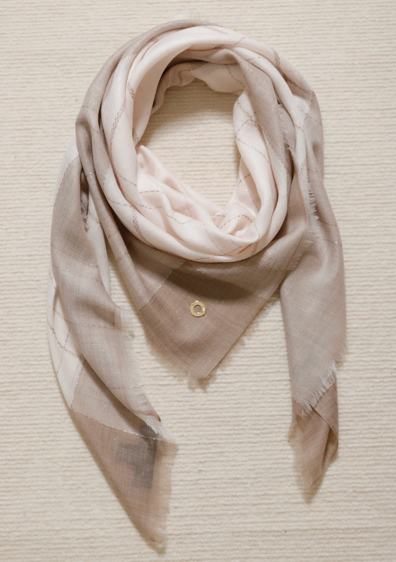 Loro Piana - Шарф-платок в клетку с цветовыми блоками, небольшой квадратный - 2 шт.