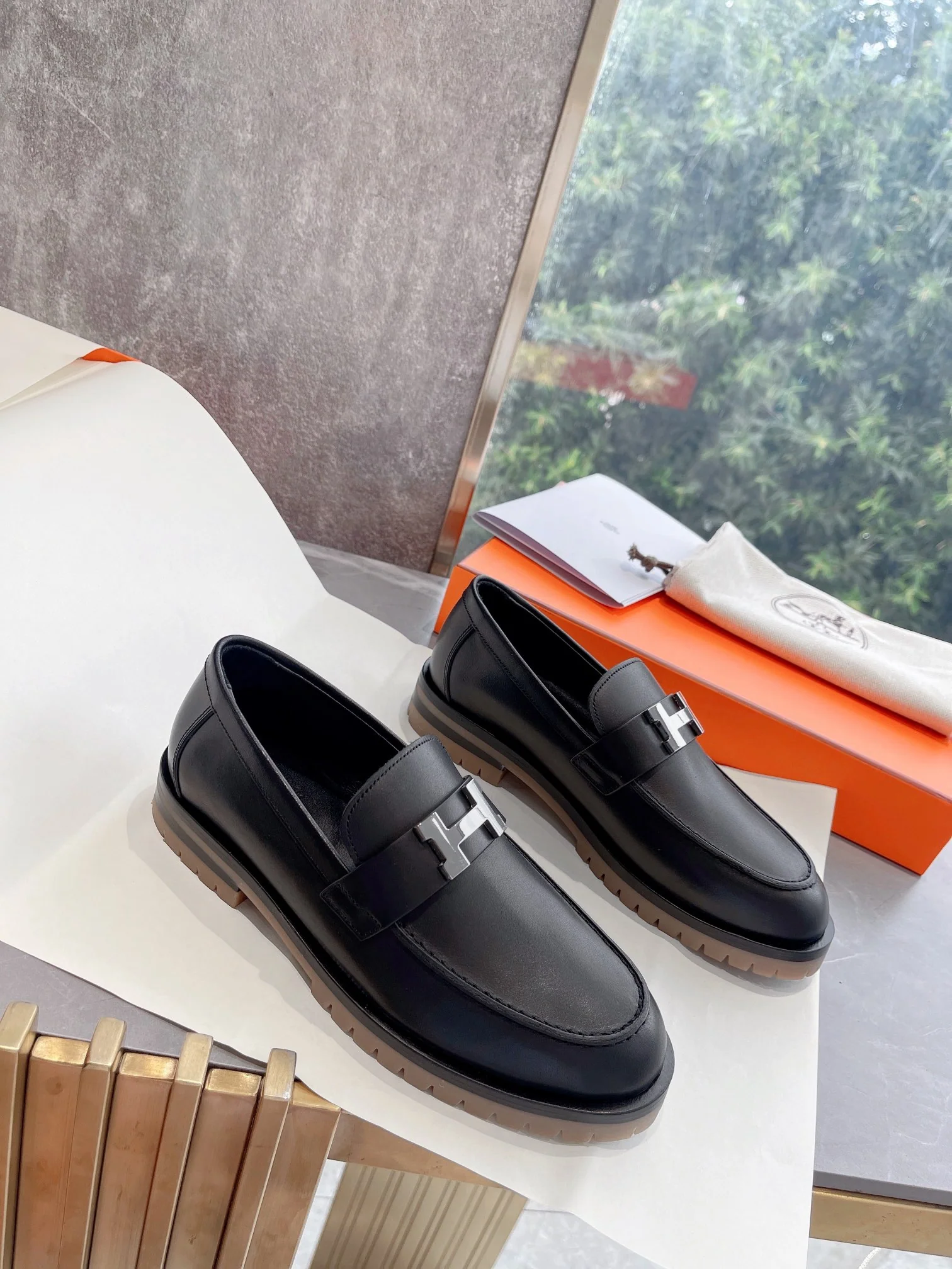 Лоферы Hermes 22FW - черные