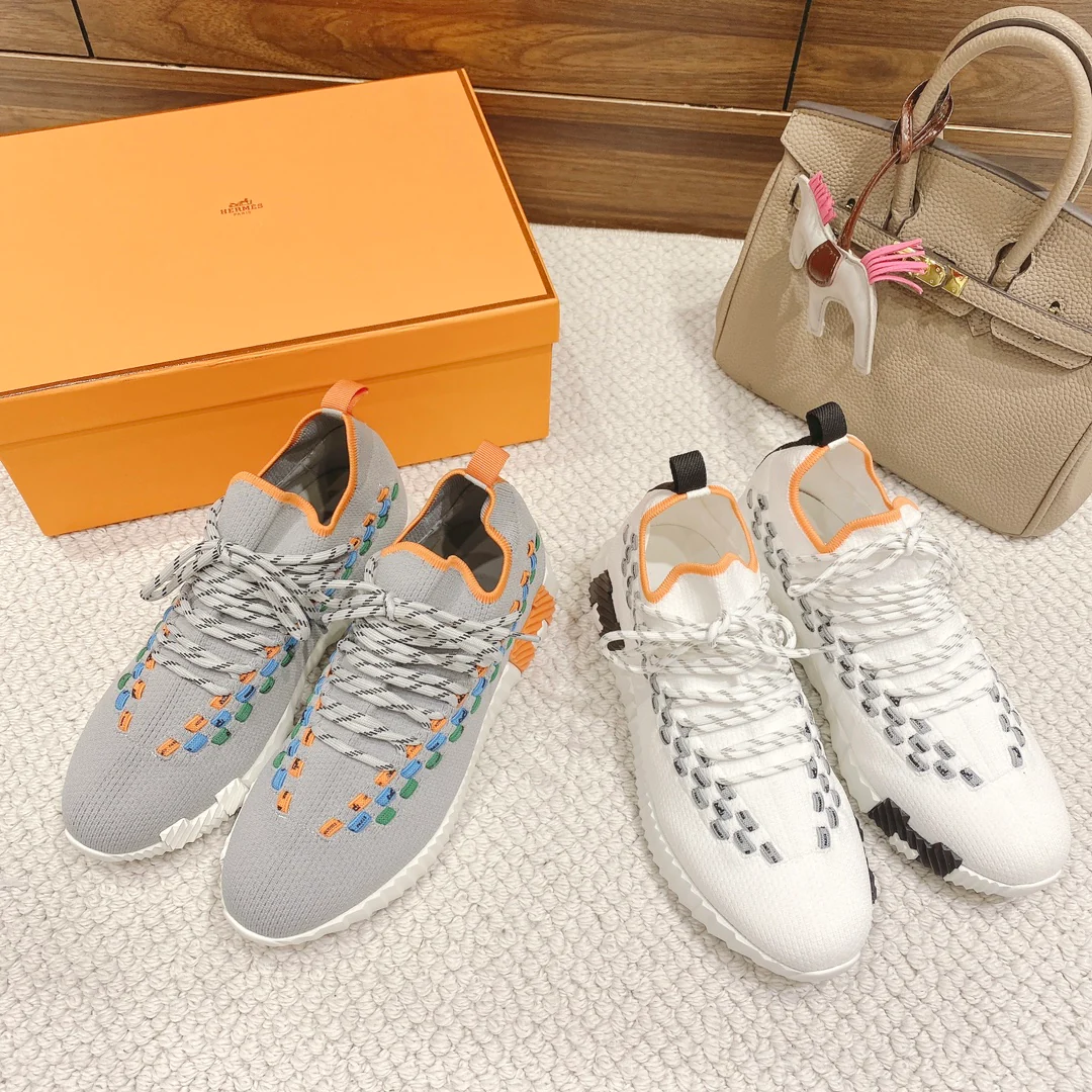 Новинки весенней коллекции Hermes 2022 года - Повседневные кроссовки - Унисекс - Серые