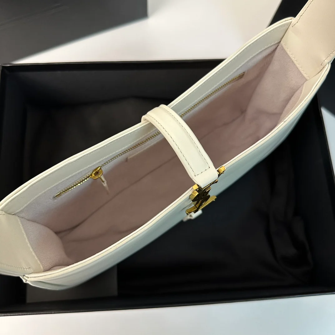 Кожаная сумка через плечо YSL Le 5 A 7 - белая