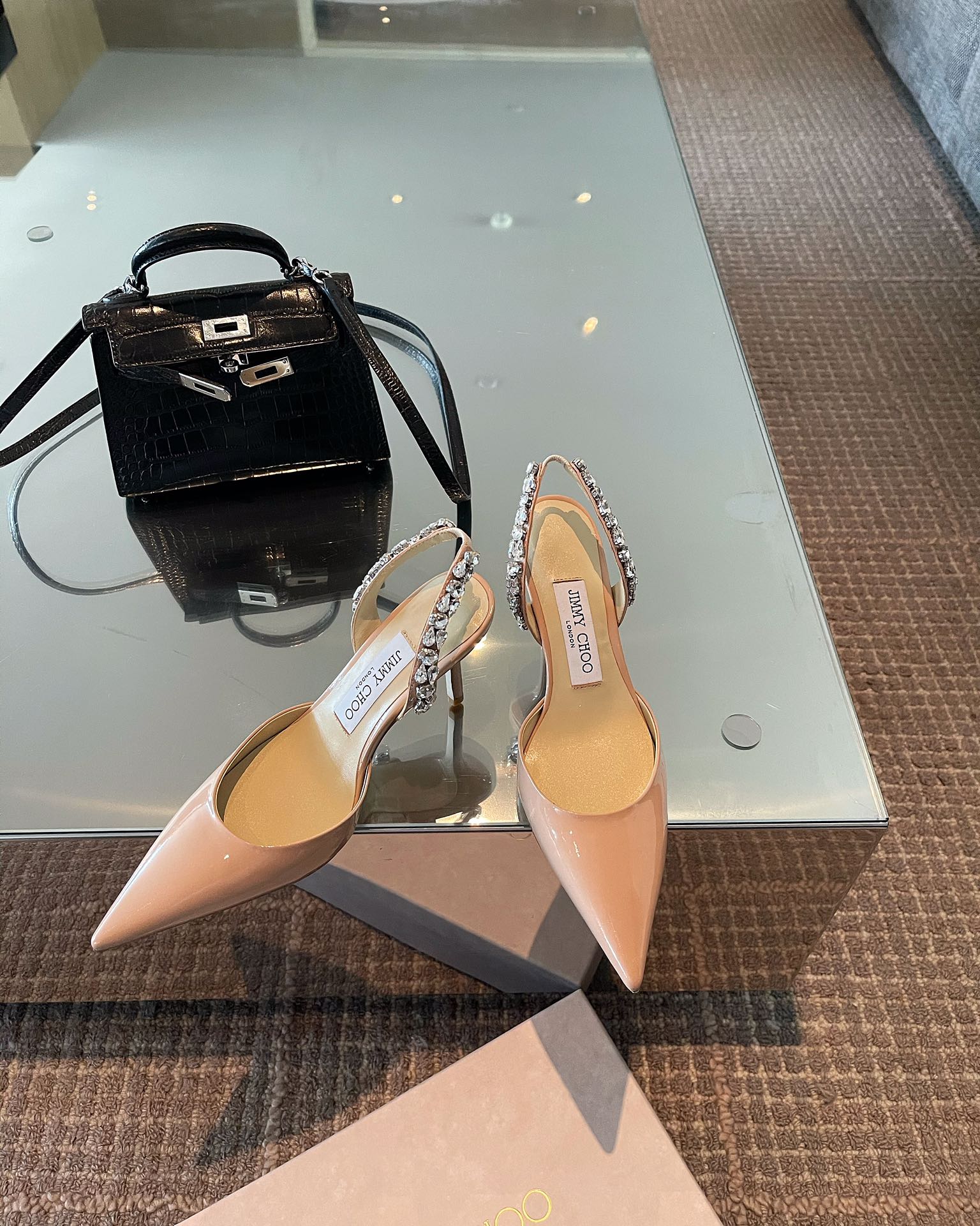 Jimmy 2022 Ранняя весна - Туфли на высоком каблуке ручной работы со стразами