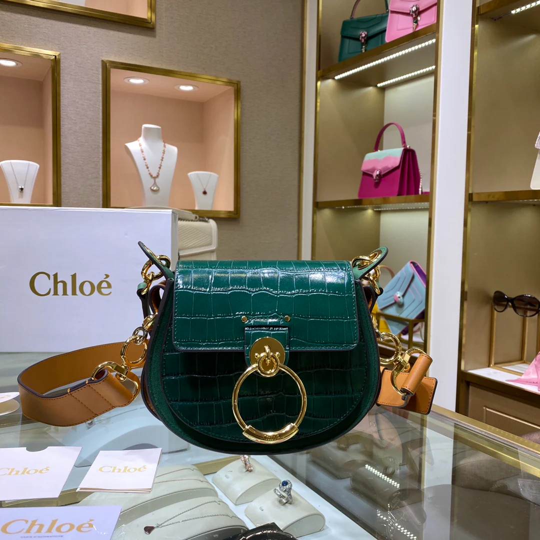 Сумка через плечо Chloe-tess - из кожи аллигатора - зеленая