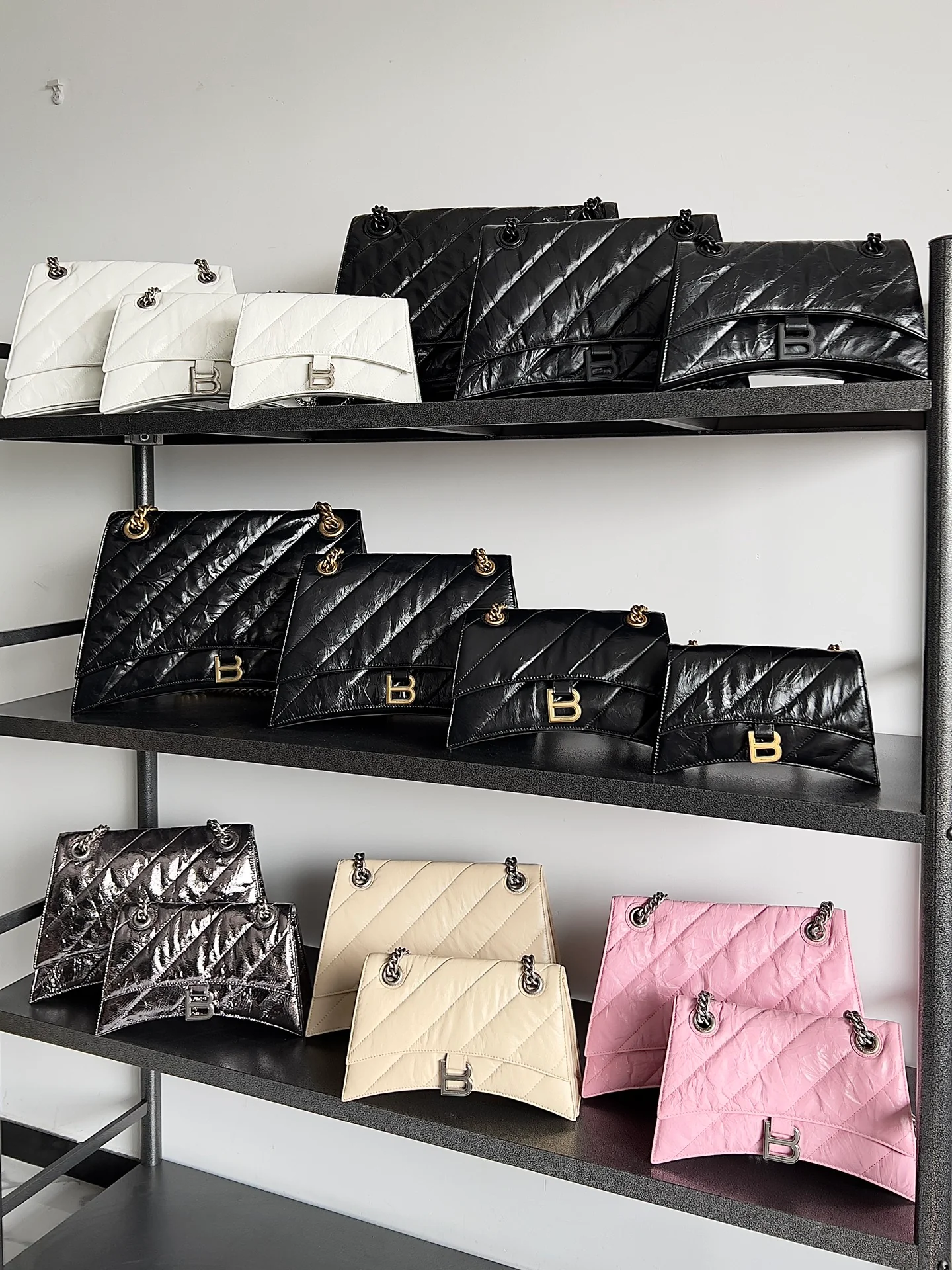 Сумка Balenciaga Chain Hourglass Bag - Маленькая, 25 см - Розовая